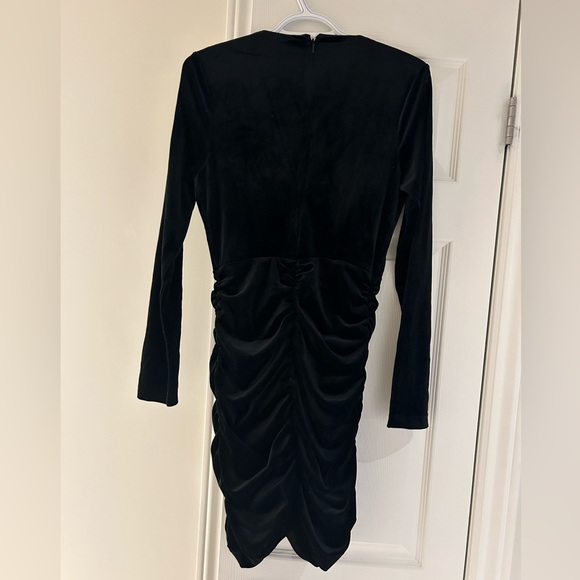 Bardot Black Velvet Mini Dress - Picture 4 of 6